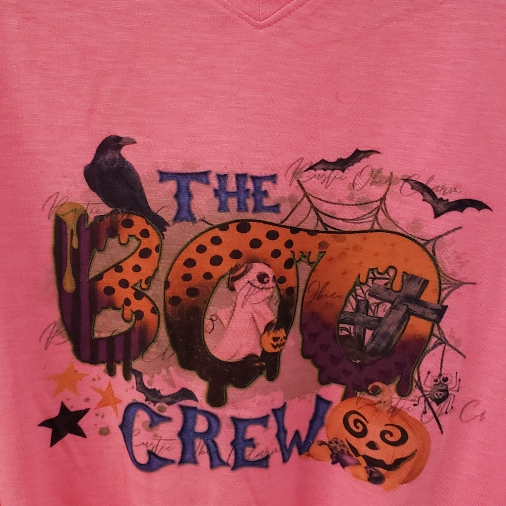 Halloween Tshrit pink with the boo crew .a Fade Glory